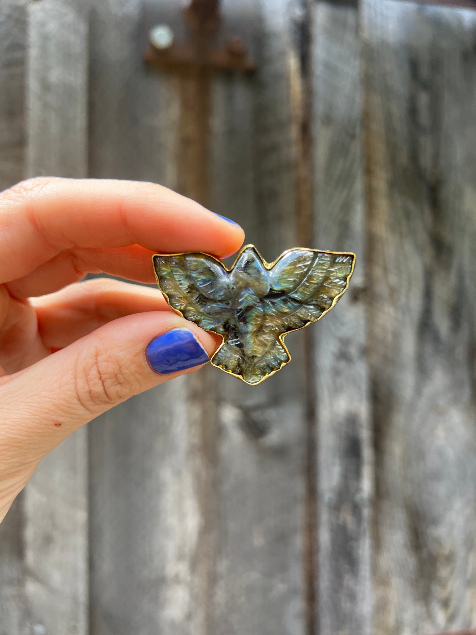 Labradorite Bird ring in Gold Alchemia #134