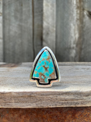 Cloud Mountain Turquoise Arrow ring in Sterling Silver #134