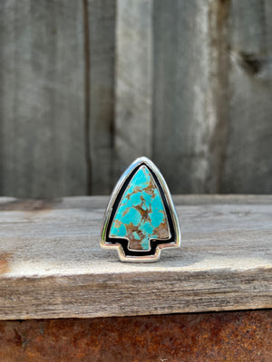 Cloud Mountain Turquoise Arrow ring in Sterling Silver #134