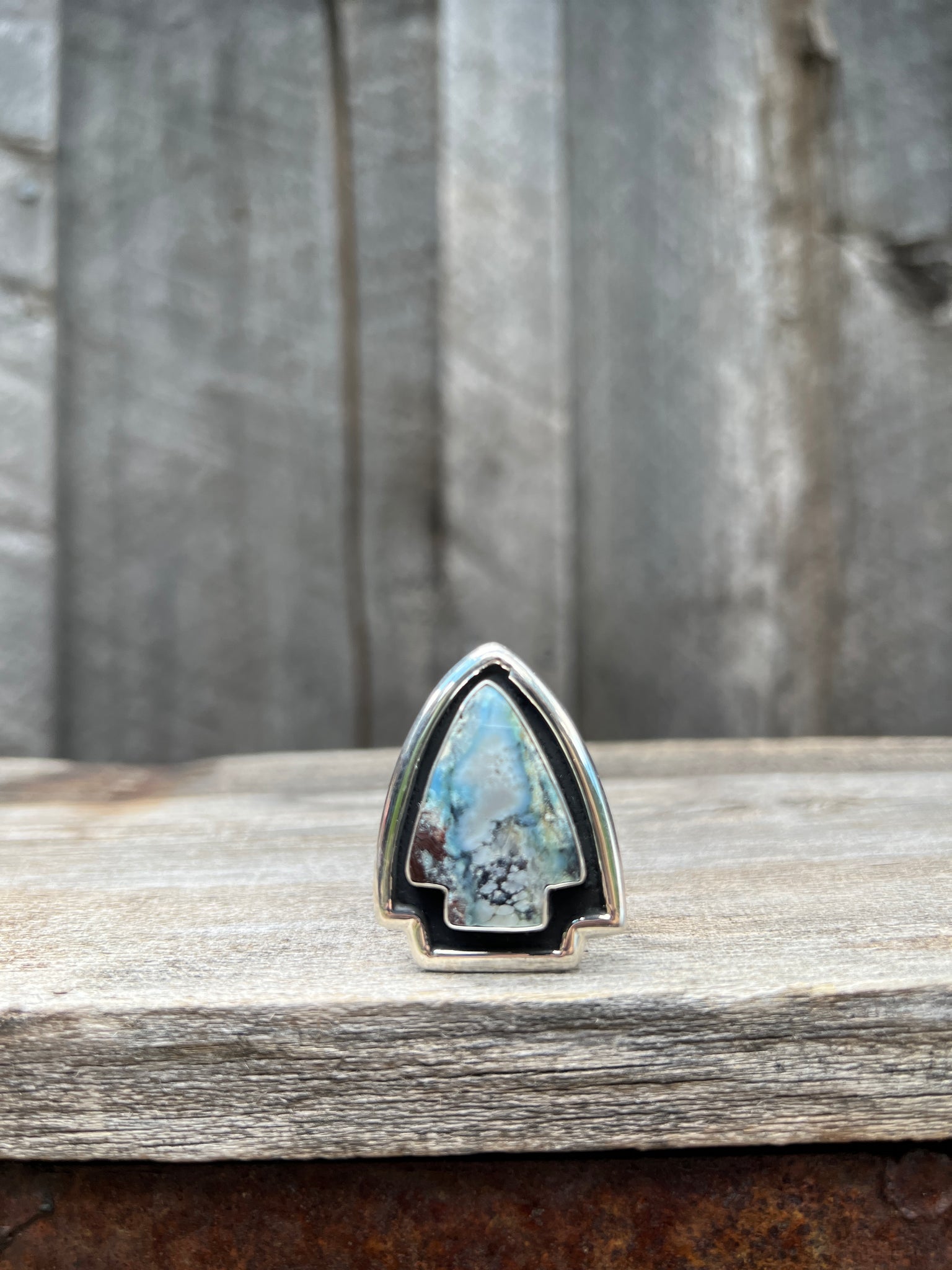 Golden Hills Turquoise Arrowhead ring in Sterling Silver #135