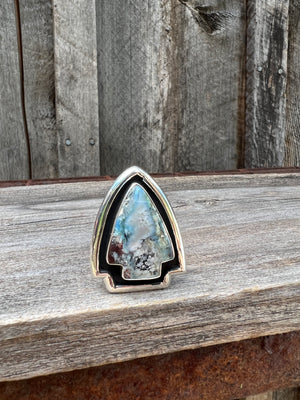 Golden Hills Turquoise Arrowhead ring in Sterling Silver #135