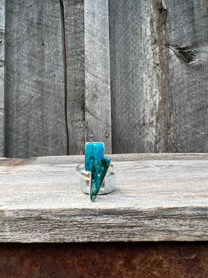 Turquoise Lightning Bolt  ring in Sterling Silver #137