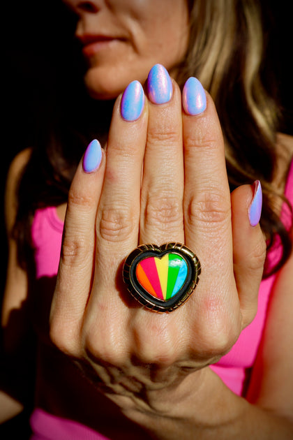 Rainbow Heart in Gold Alchemia