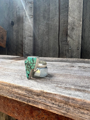 Turquoise Lightning Bolt  ring in Sterling Silver #138