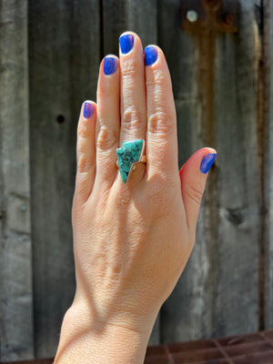 Turquoise Lightning Bolt  ring in Sterling Silver #138