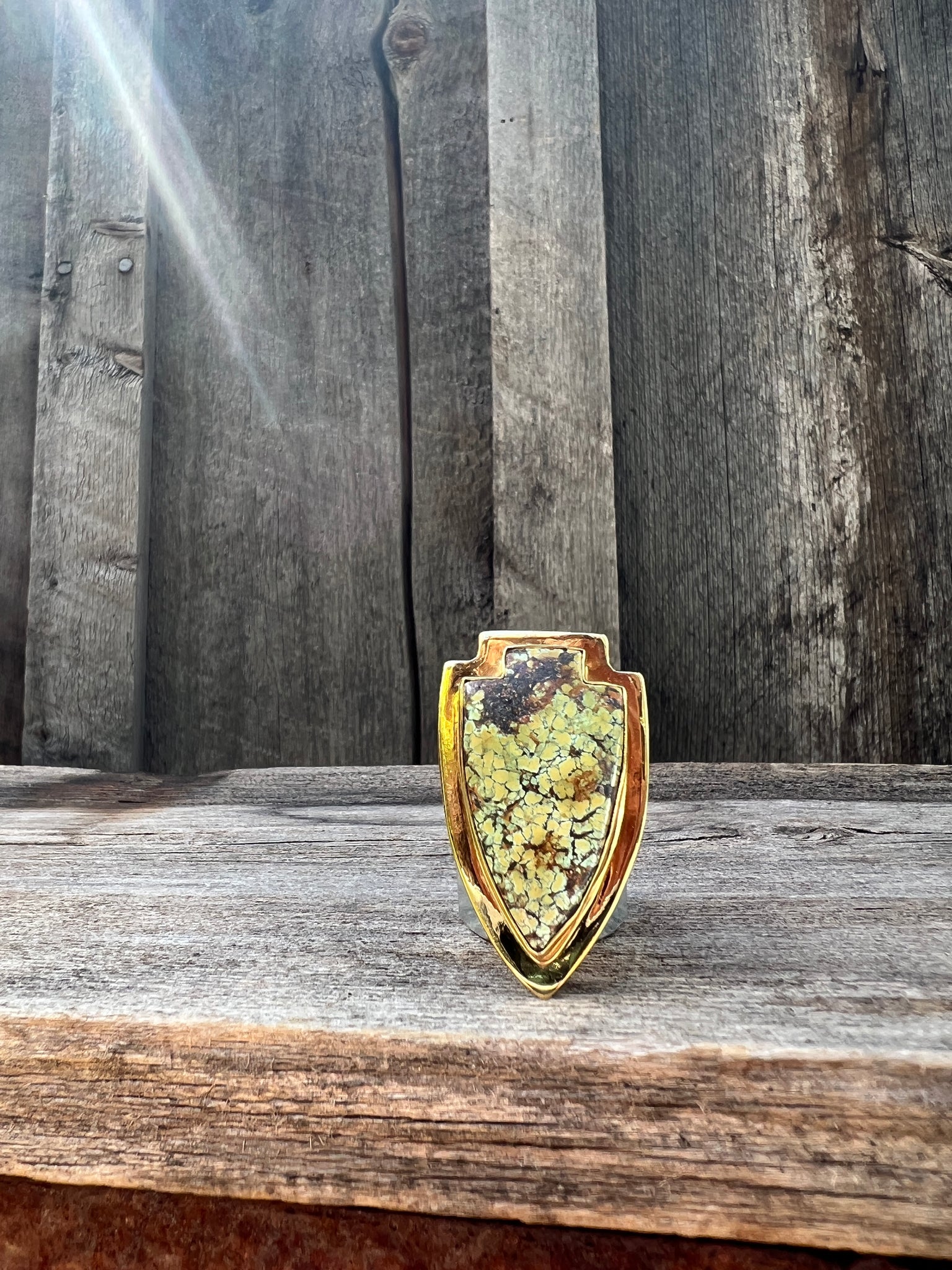 Cloud Mountain Turquoise Arrowhead ring in Gold Alchemia #136