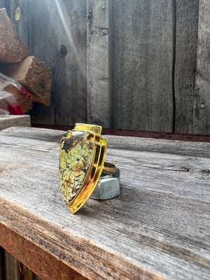 Cloud Mountain Turquoise Arrowhead ring in Gold Alchemia #136