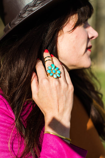 Boheme Flower Ring in Gold Alchemia- Adjustable Size