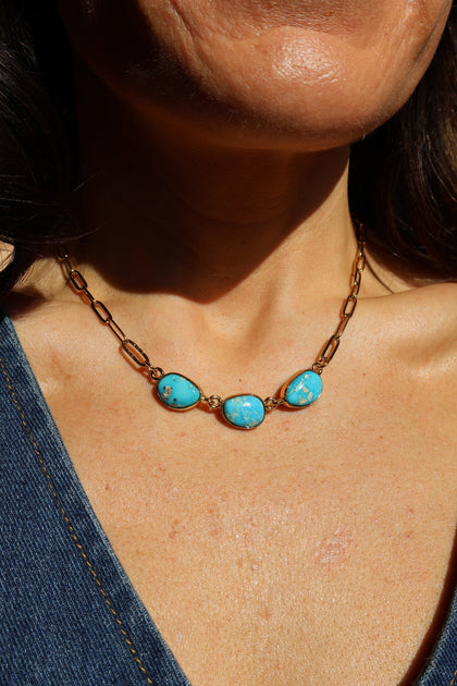 Blue Ridge Turquoise Triple Stone Necklace