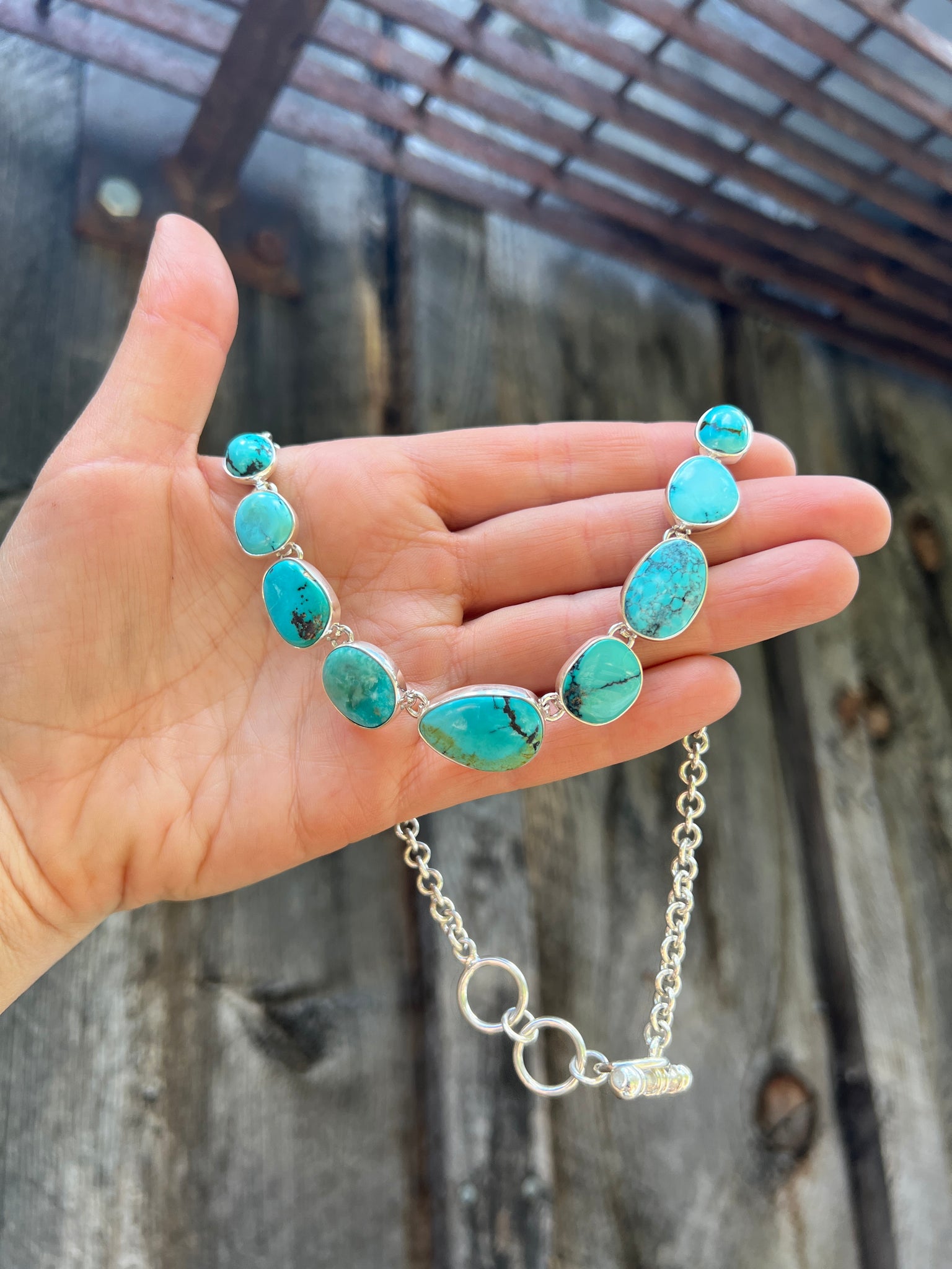 Turquoise Kinetic Necklace in Sterling Silver #153