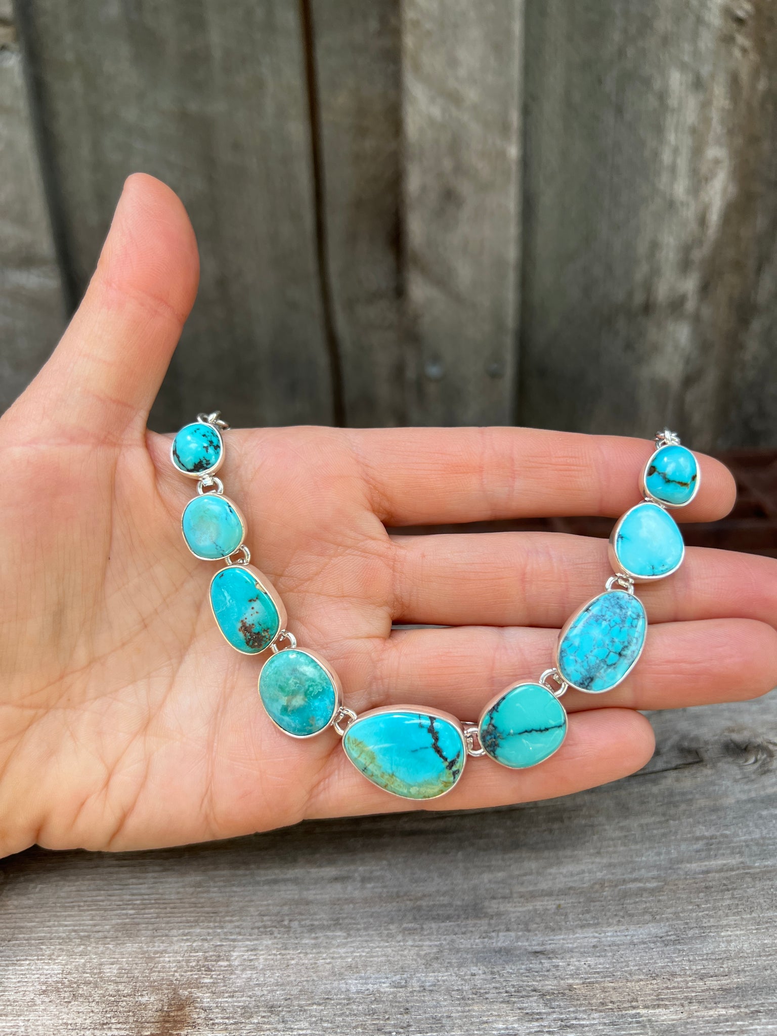 Turquoise Kinetic Necklace in Sterling Silver #153