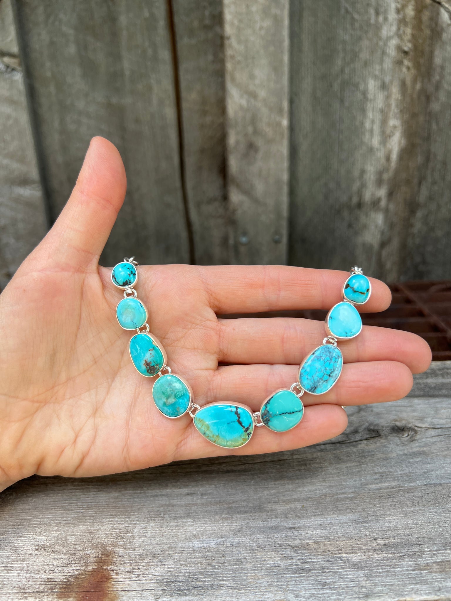 Turquoise Kinetic Necklace in Sterling Silver #153