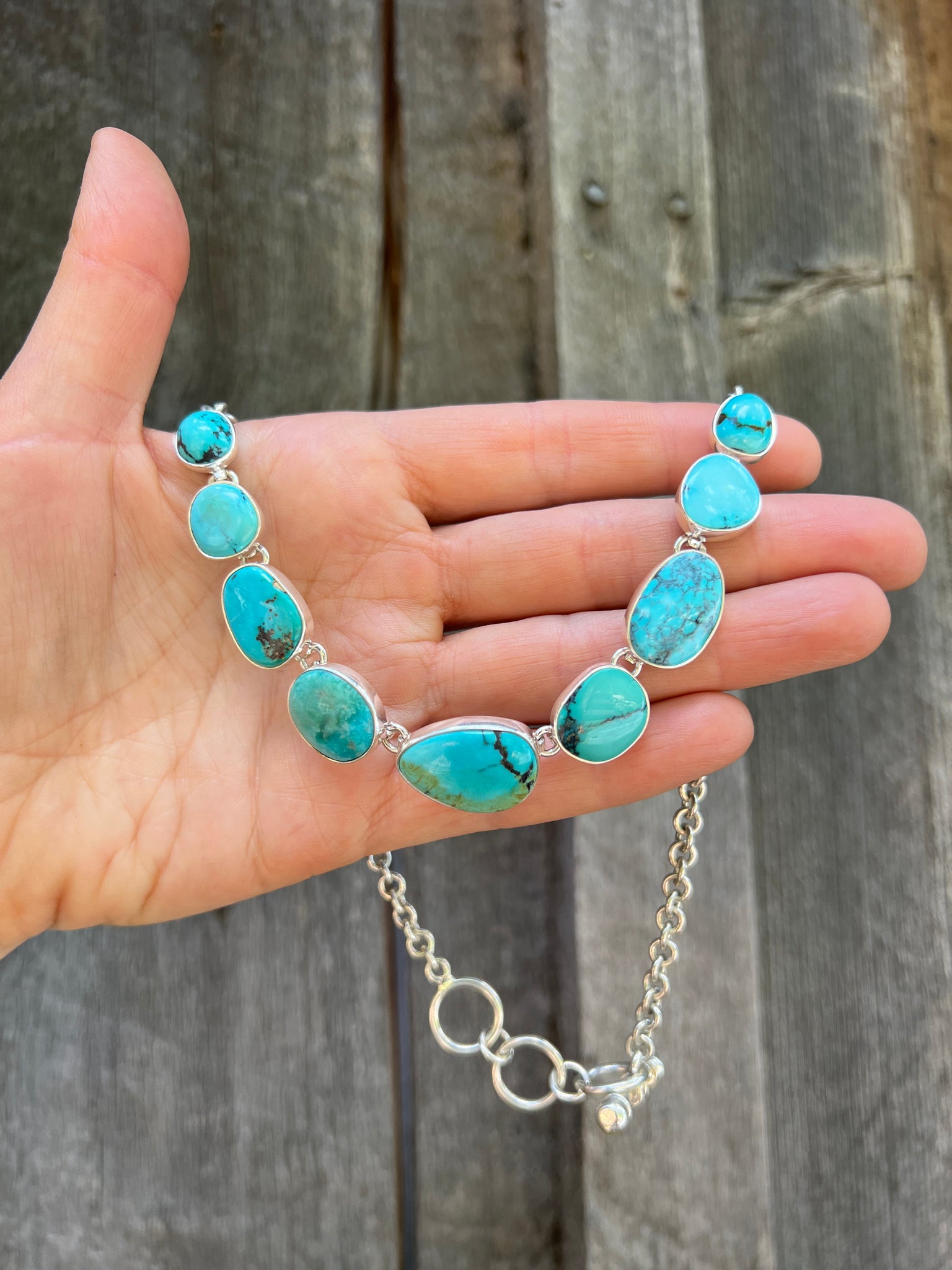 Turquoise Kinetic Necklace in Sterling Silver #153