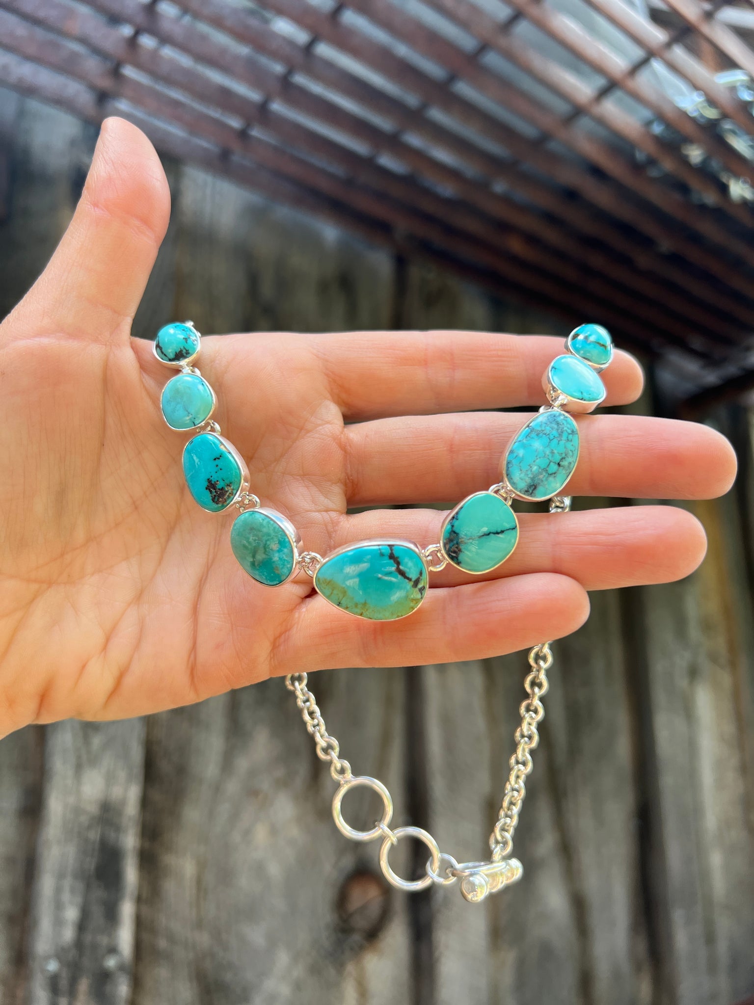 Turquoise Kinetic Necklace in Sterling Silver #153