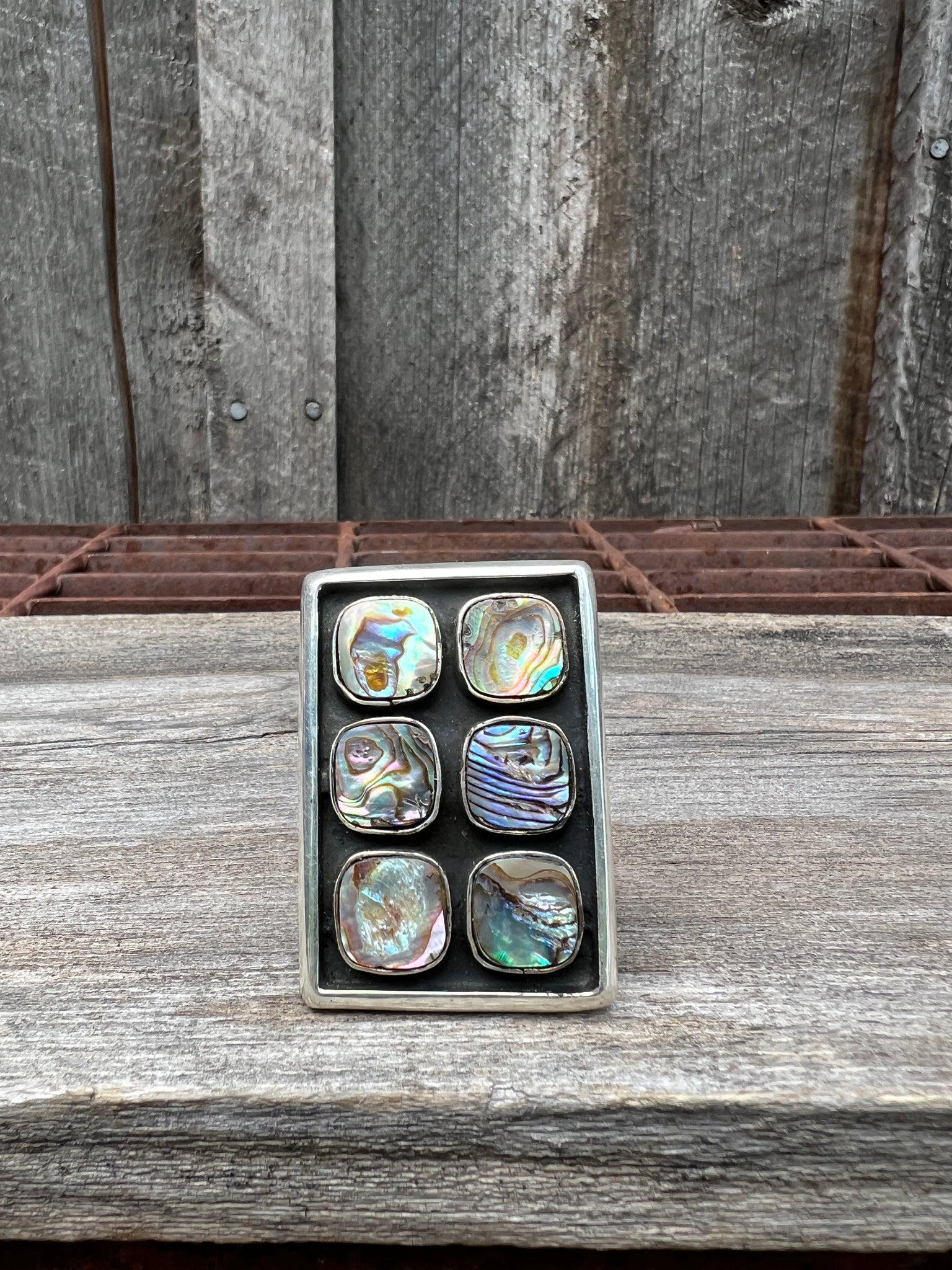 Abalone Shadow Box ring in Sterling Silver #142