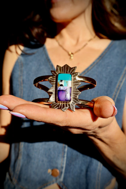 Turquoise & Spiny Oyster Cuff Bracelet