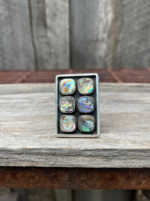 Abalone Shadow Box ring in Sterling Silver #142