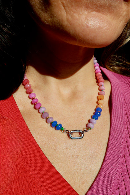 Charm Clasp Sherbert Knotted Necklace