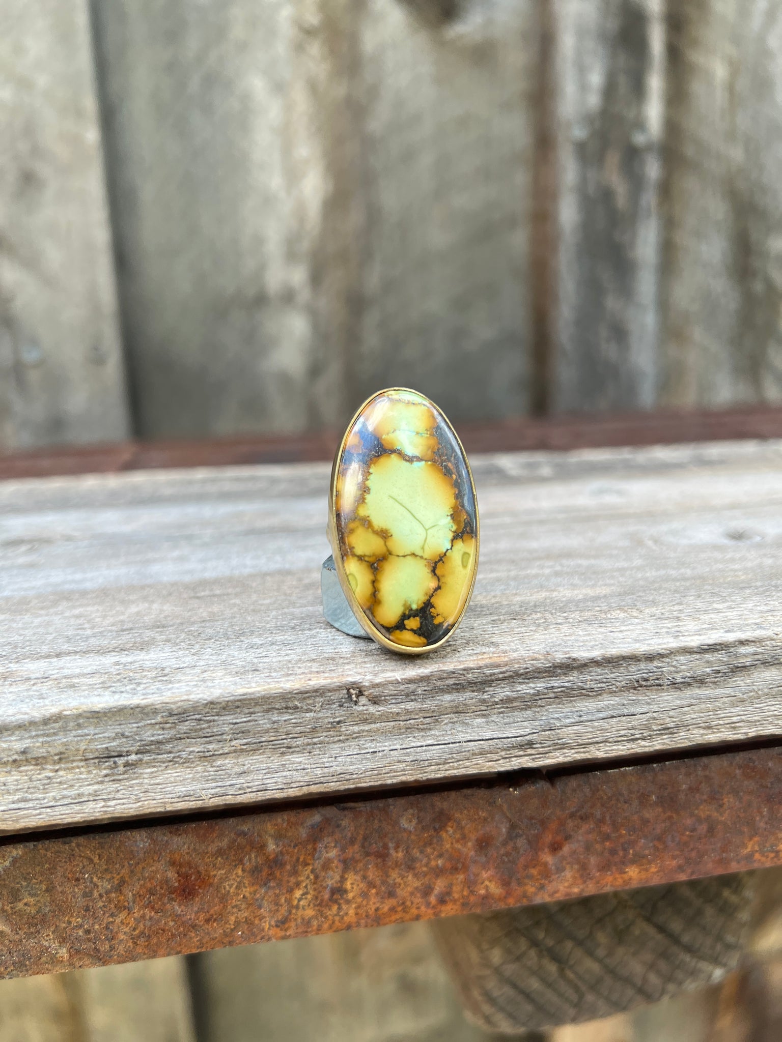 Cloud Mountain Turquoise Ring in Gold Alchemia #145