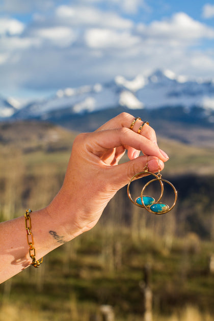 Boheme Turquoise & Gold Alchemia Hoop