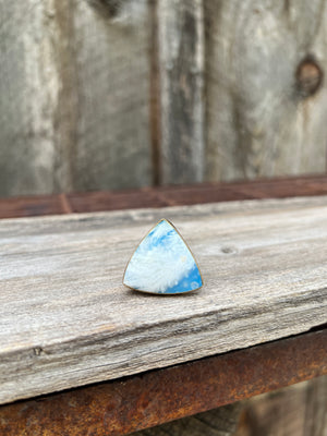 Cloud Plumed Agate Ring inGold Alchemia #148