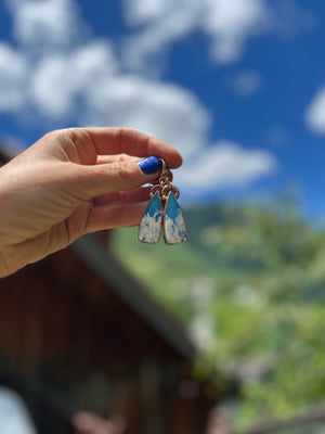 Cloud Plume Agate Earring #198