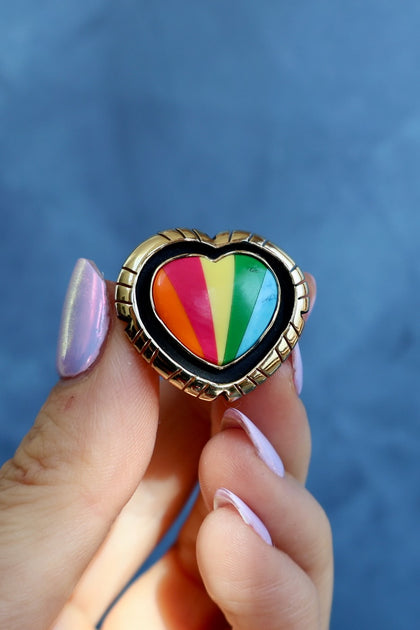 Rainbow Heart in Gold Alchemia