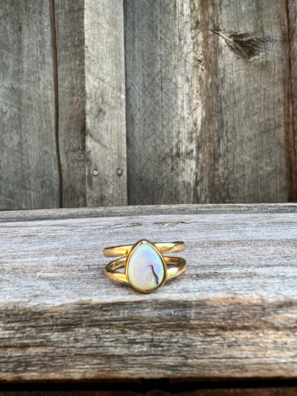 Sterling Opal Double Band Ring in Gold Alchemia