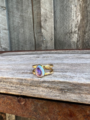 Sterling Opal Double Band Ring in Gold Alchemia #113