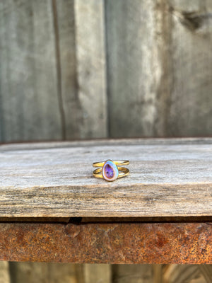 Sterling Opal Double Band Ring in Gold Alchemia #113
