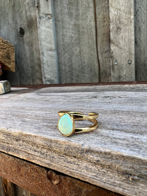 Sterling Opal Double Band Ring in Gold Alchemia #115