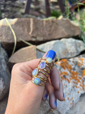 Sterling Opal Double Band Ring in Gold Alchemia #111