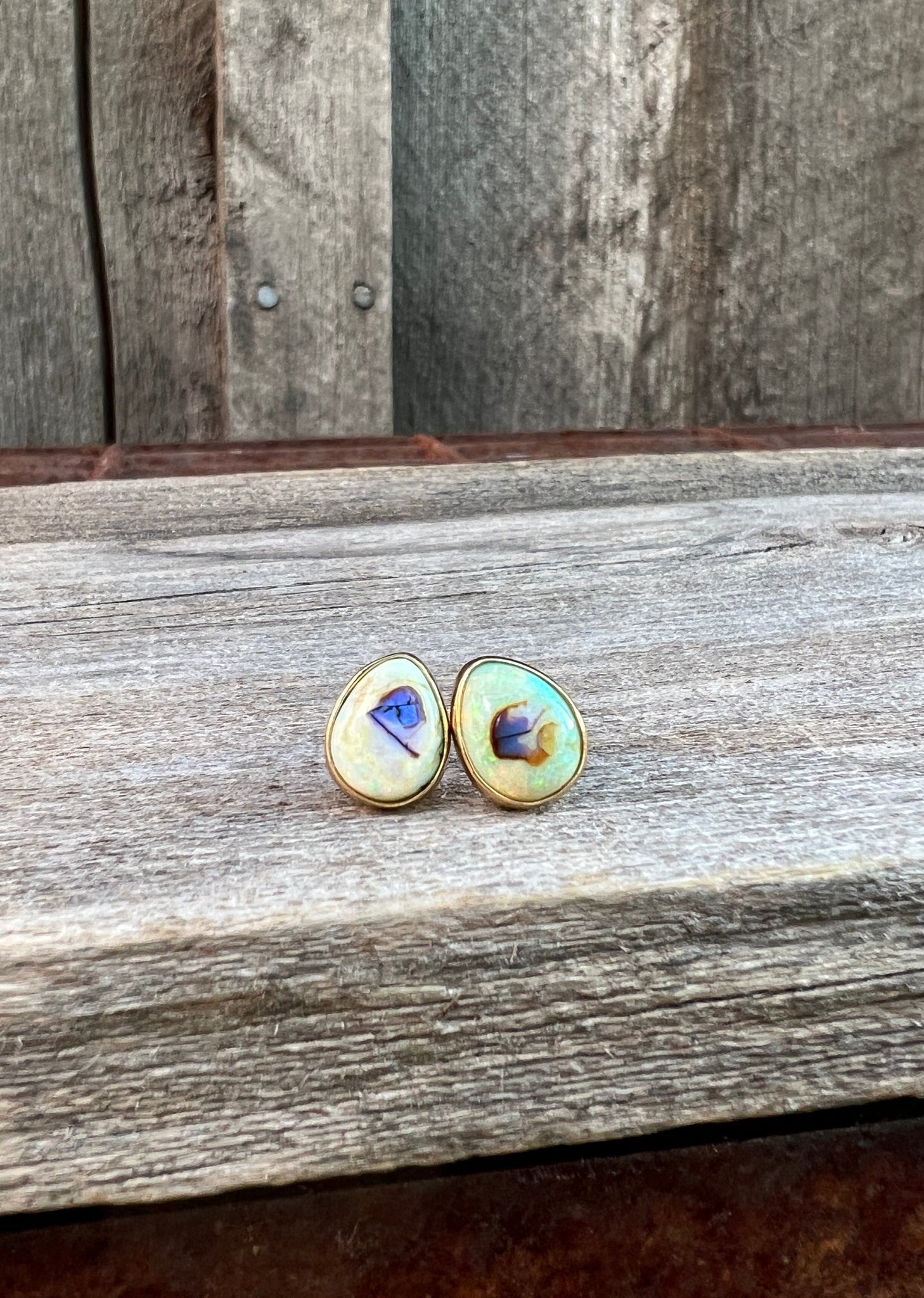 Sterling Opal Stud in Gold Alchemia #116