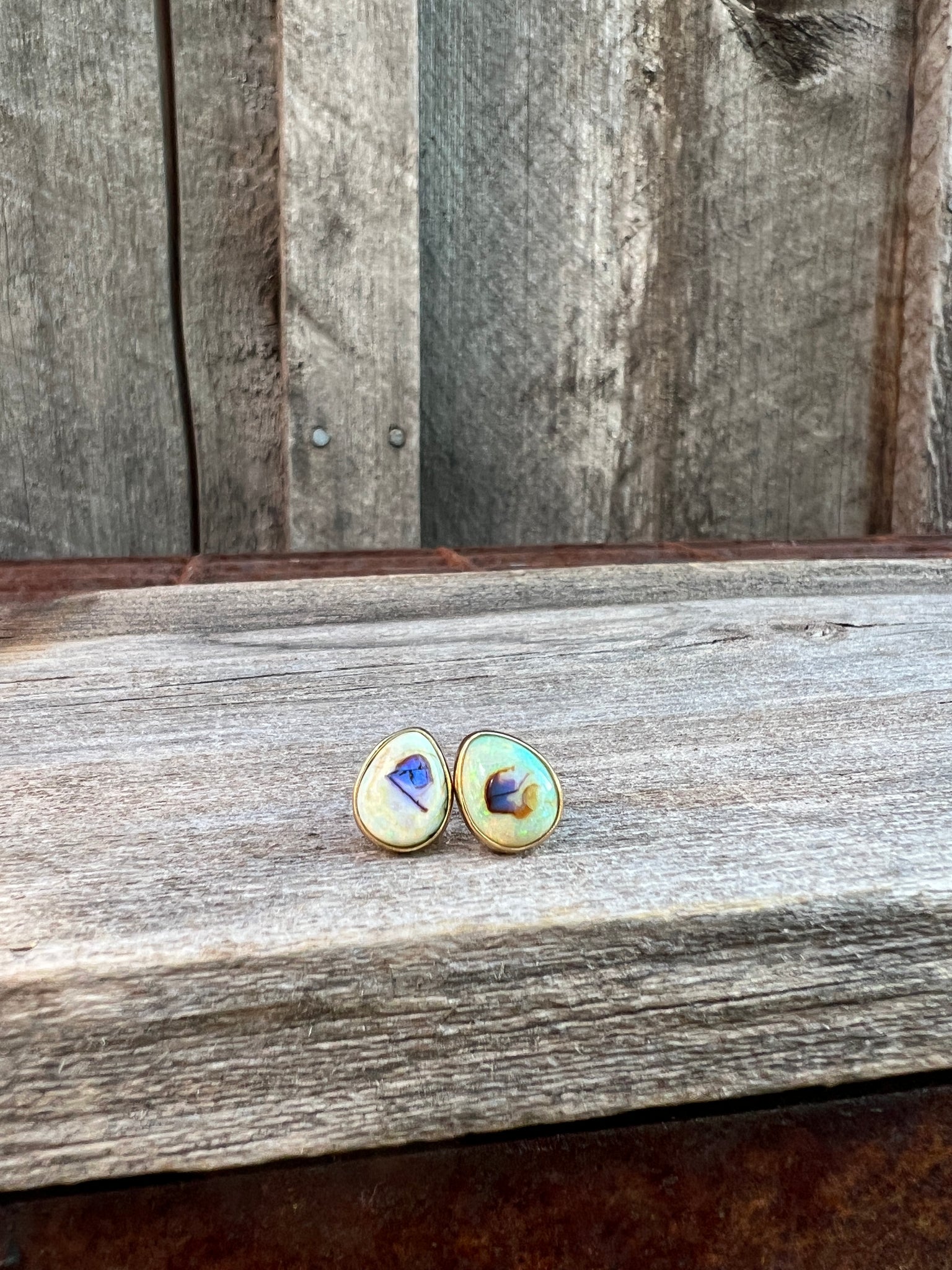Sterling Opal Stud in Gold Alchemia #116