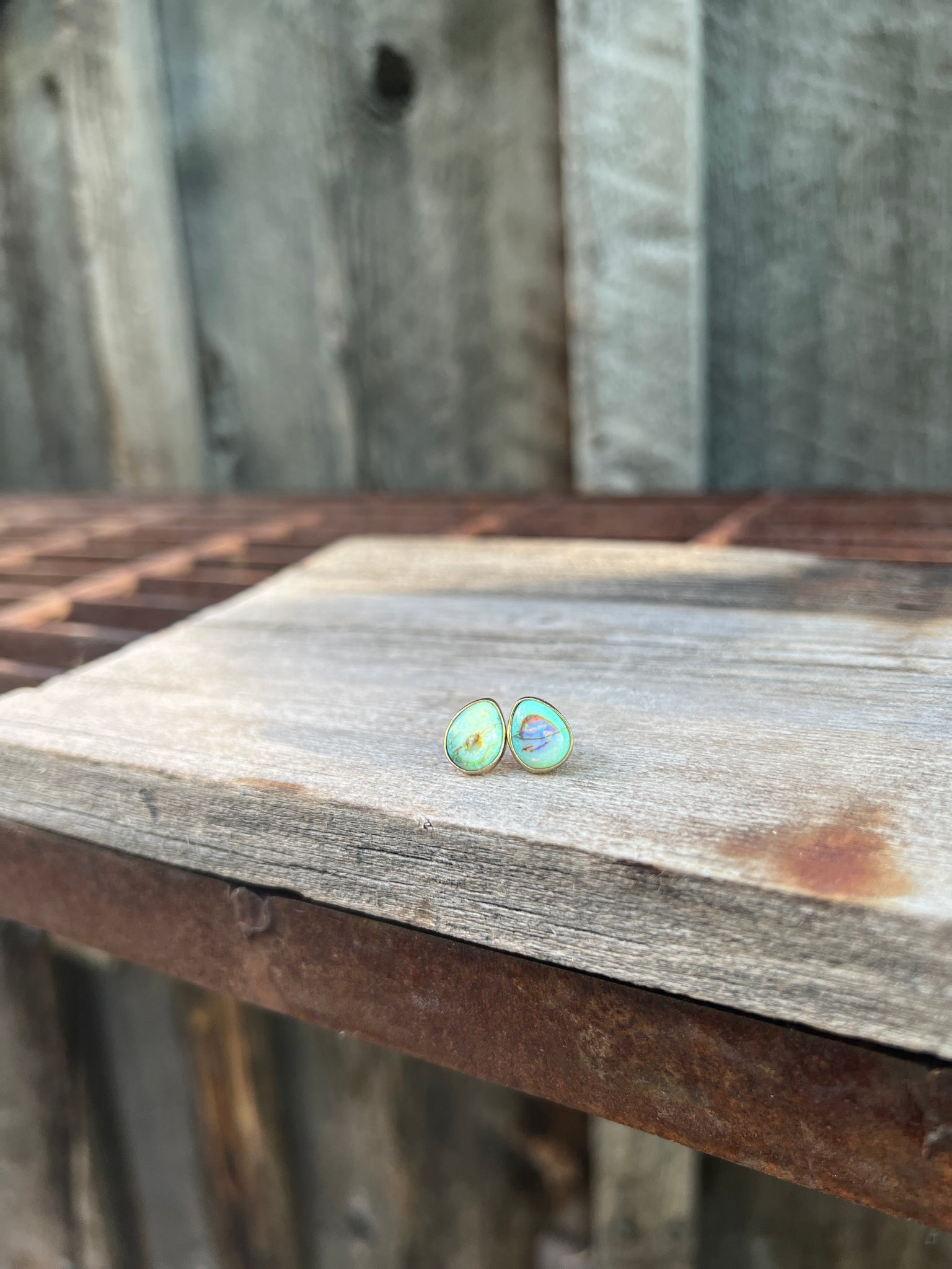 Sterling Opal Stud in Gold Alchemia #117