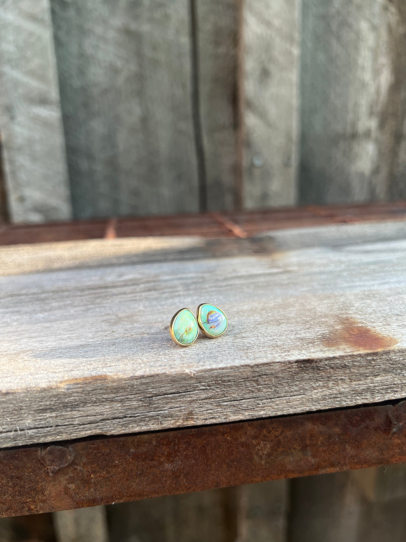 Sterling Opal Stud in Gold Alchemia #117
