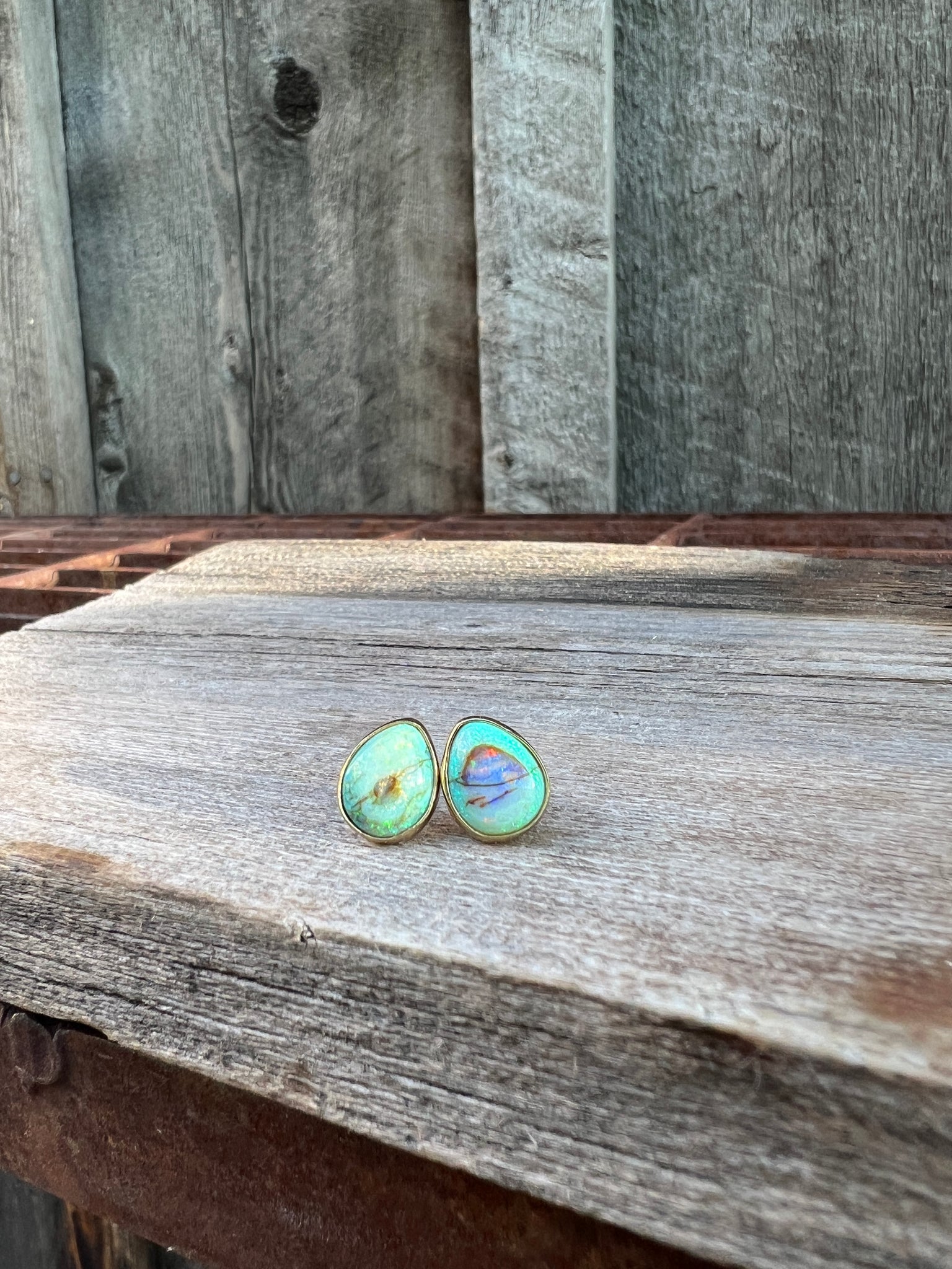 Sterling Opal Stud in Gold Alchemia #117