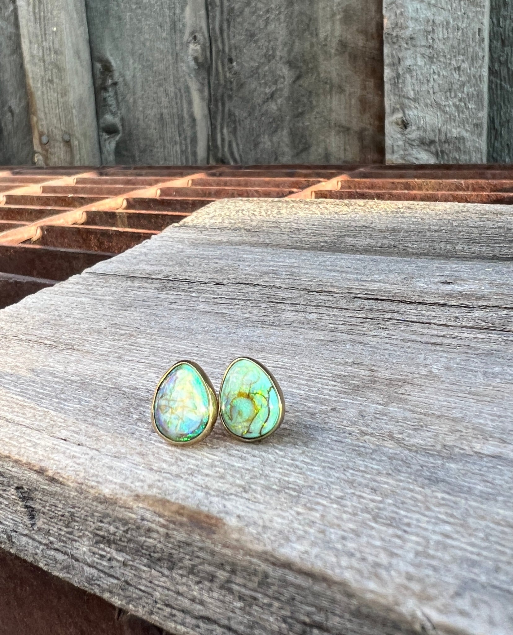 Sterling Opal Stud in Gold Alchemia #118