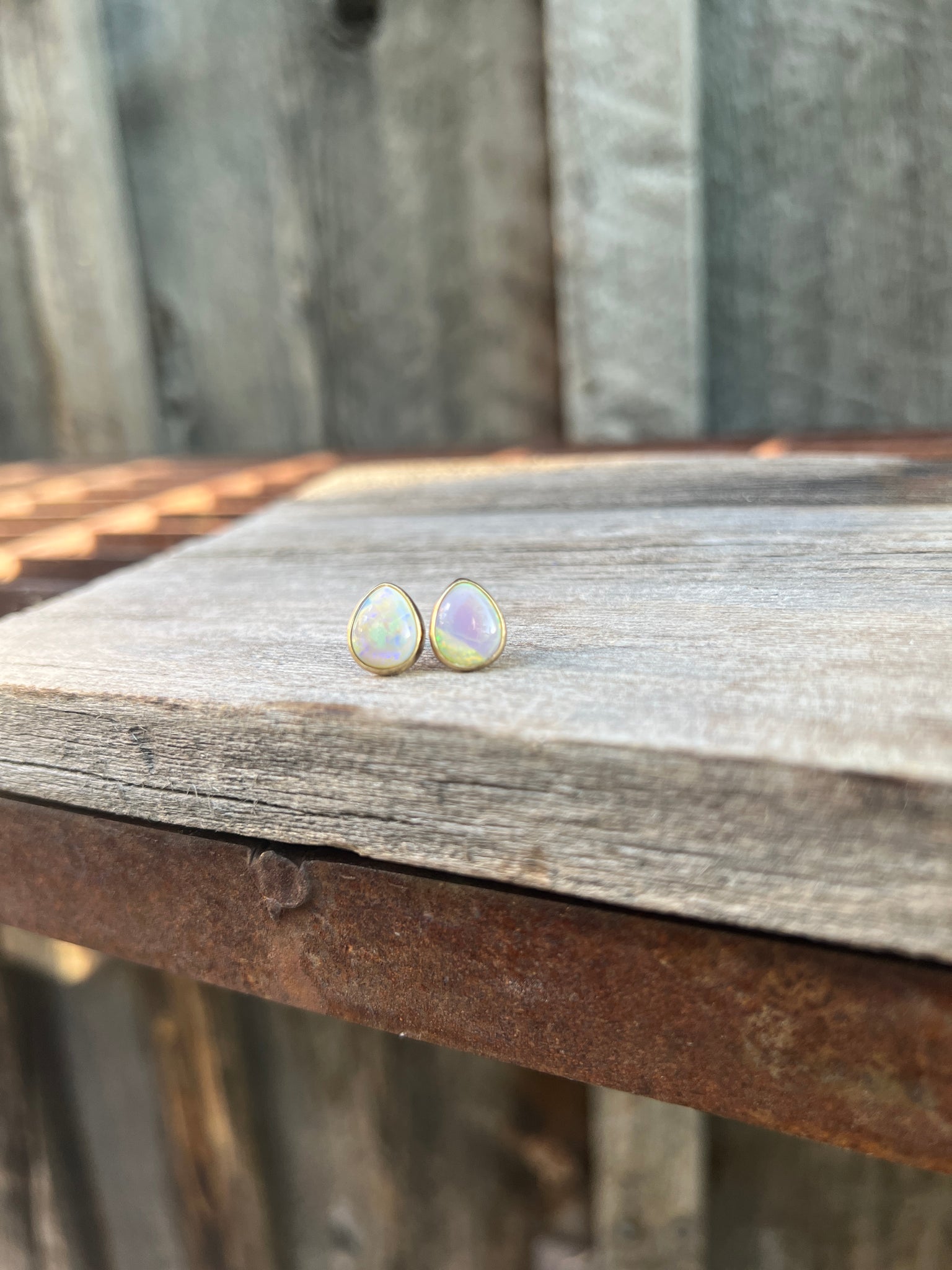 Sterling Opal Stud in Gold Alchemia #119