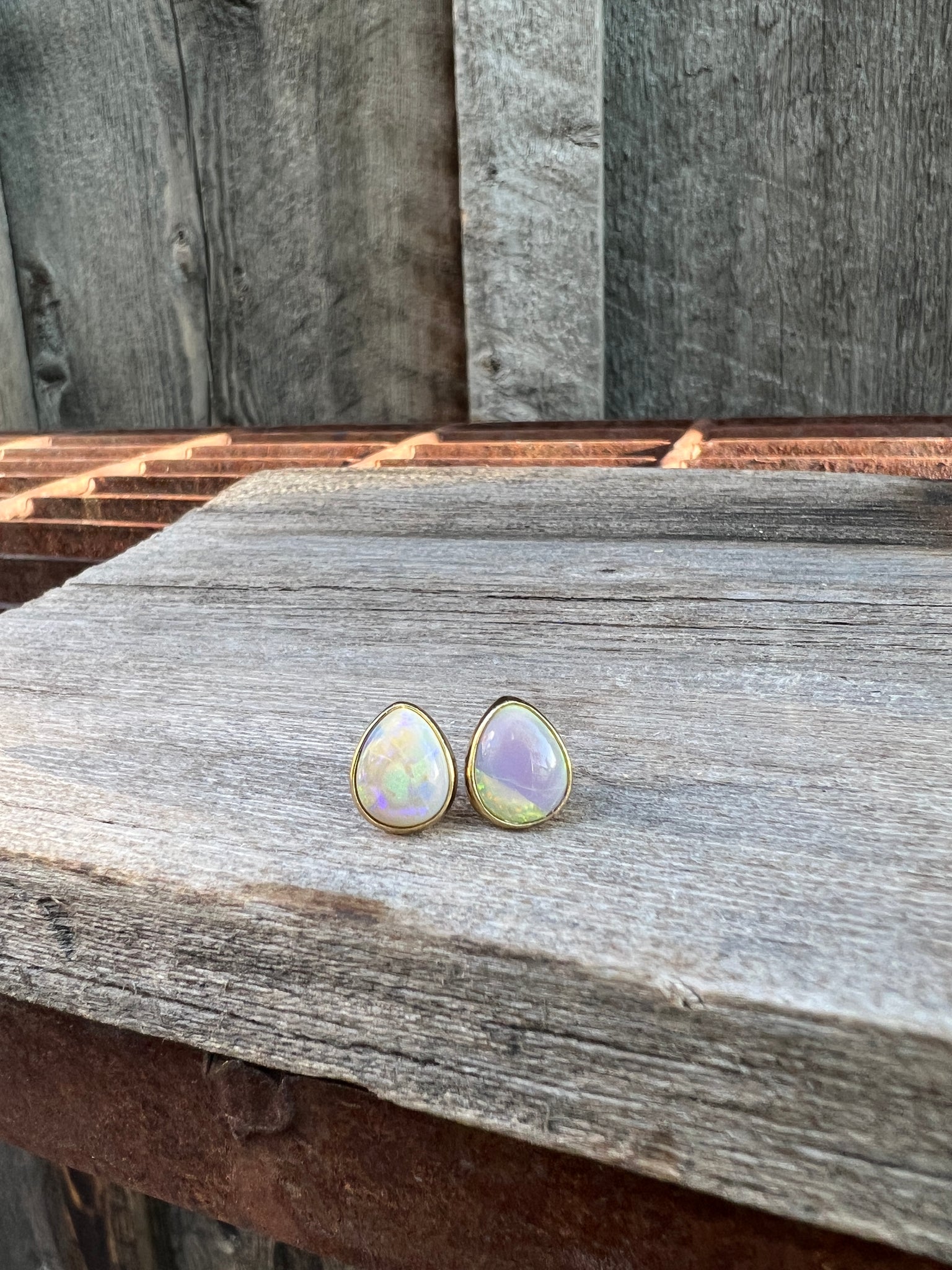 Sterling Opal Stud in Gold Alchemia #119