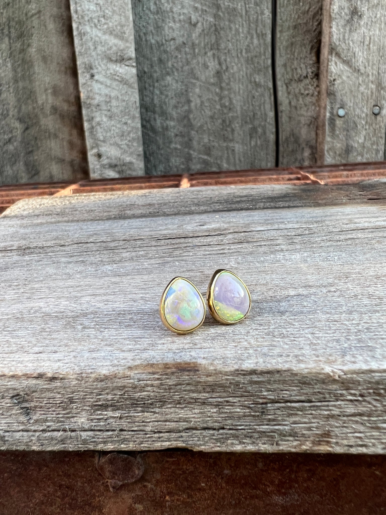 Sterling Opal Stud in Gold Alchemia #119