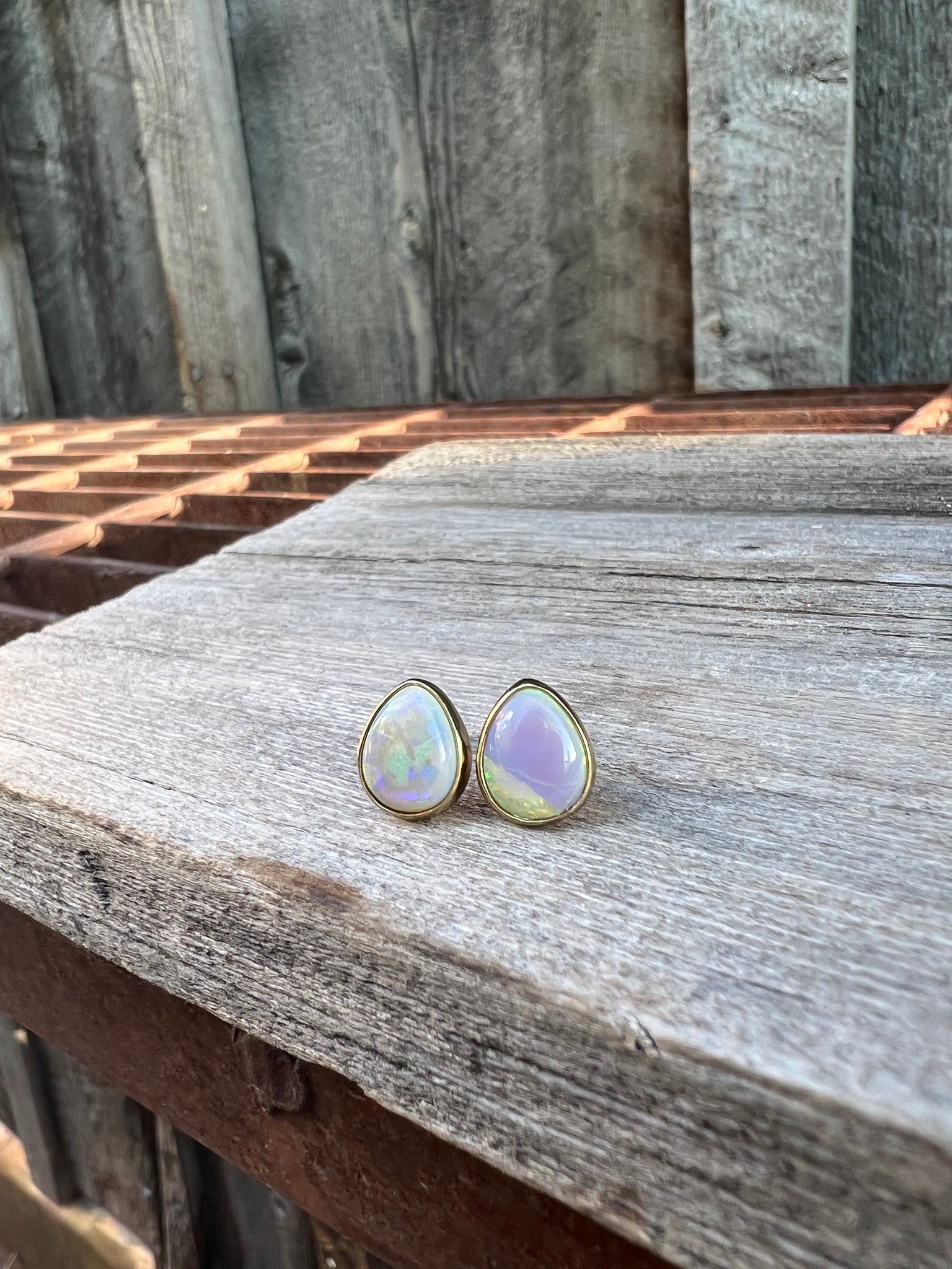 Sterling Opal Stud in Gold Alchemia #119