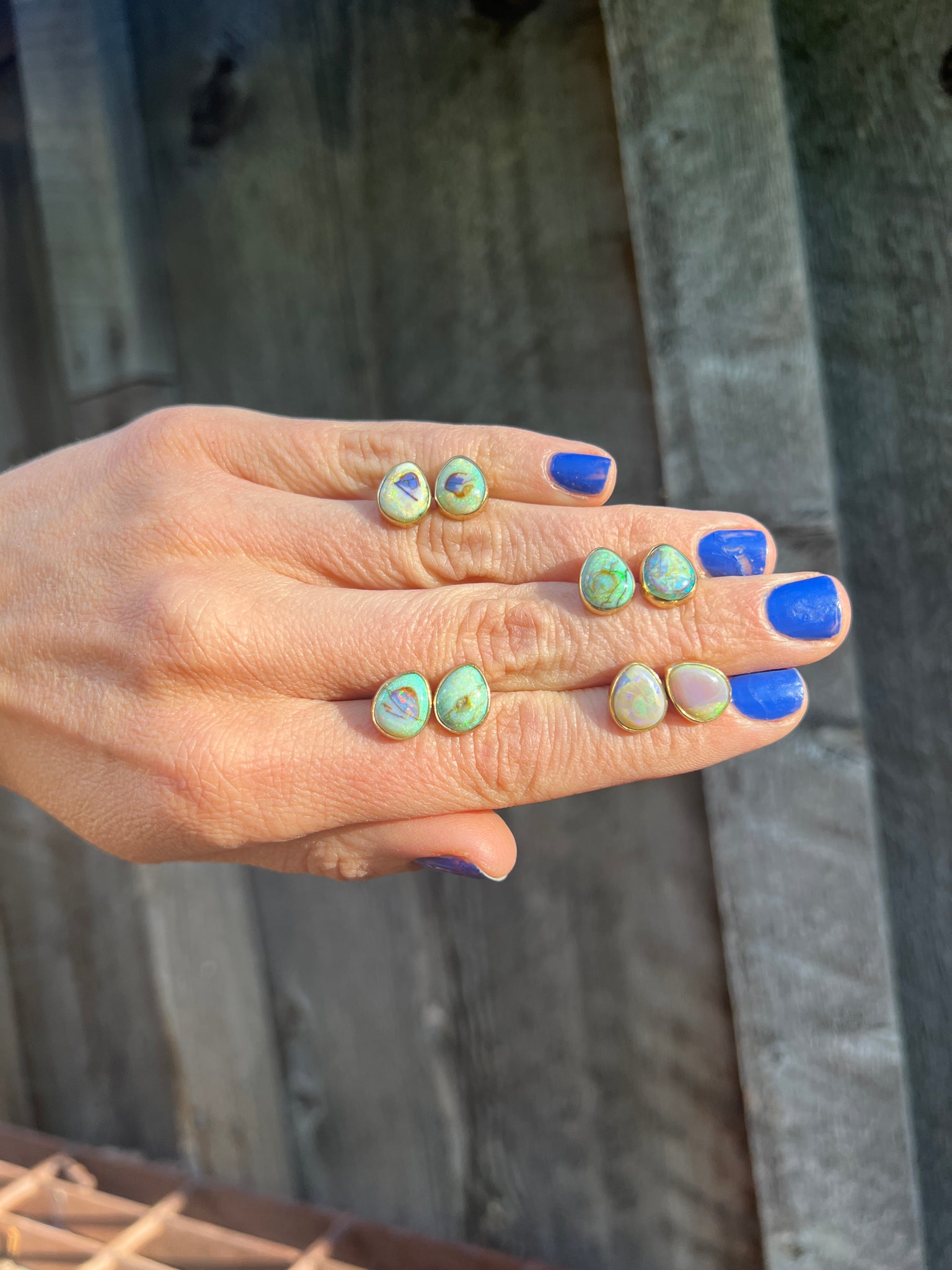 Sterling Opal Stud in Gold Alchemia #116