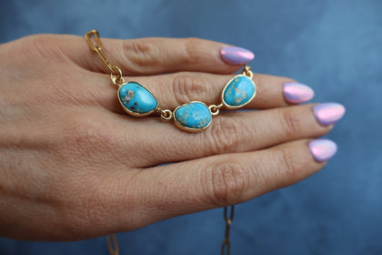 Blue Ridge Turquoise Triple Stone Necklace