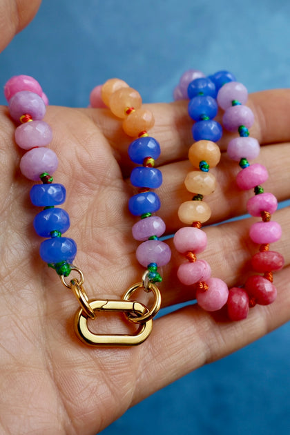 Charm Clasp Sherbert Knotted Necklace