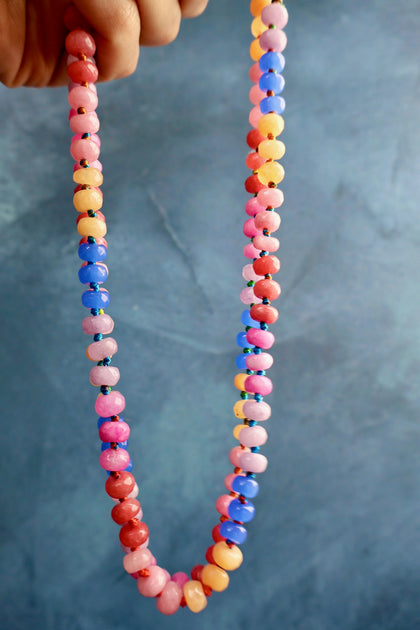 Charm Clasp Sherbert Knotted Necklace