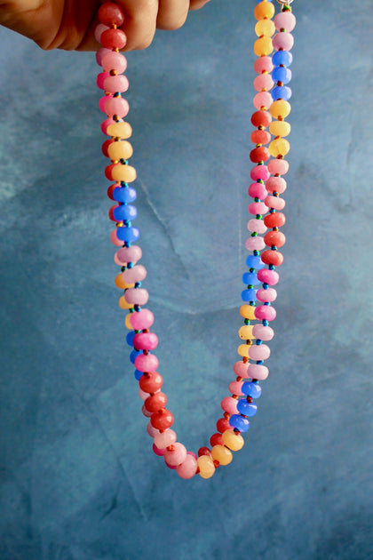 Charm Clasp Sherbert Knotted Necklace