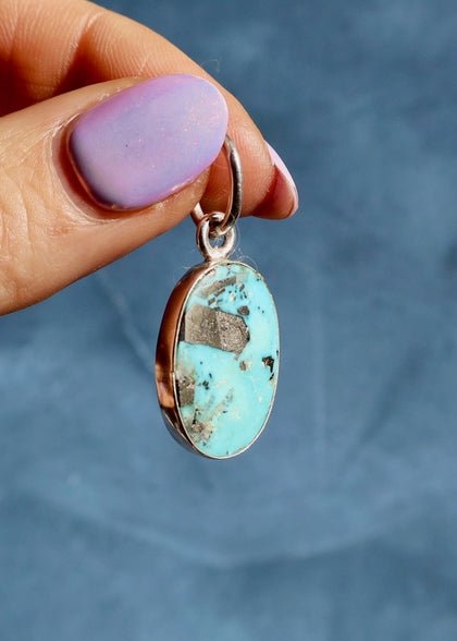 Morenci Turquoise & Sterling Silver Pendant Charm