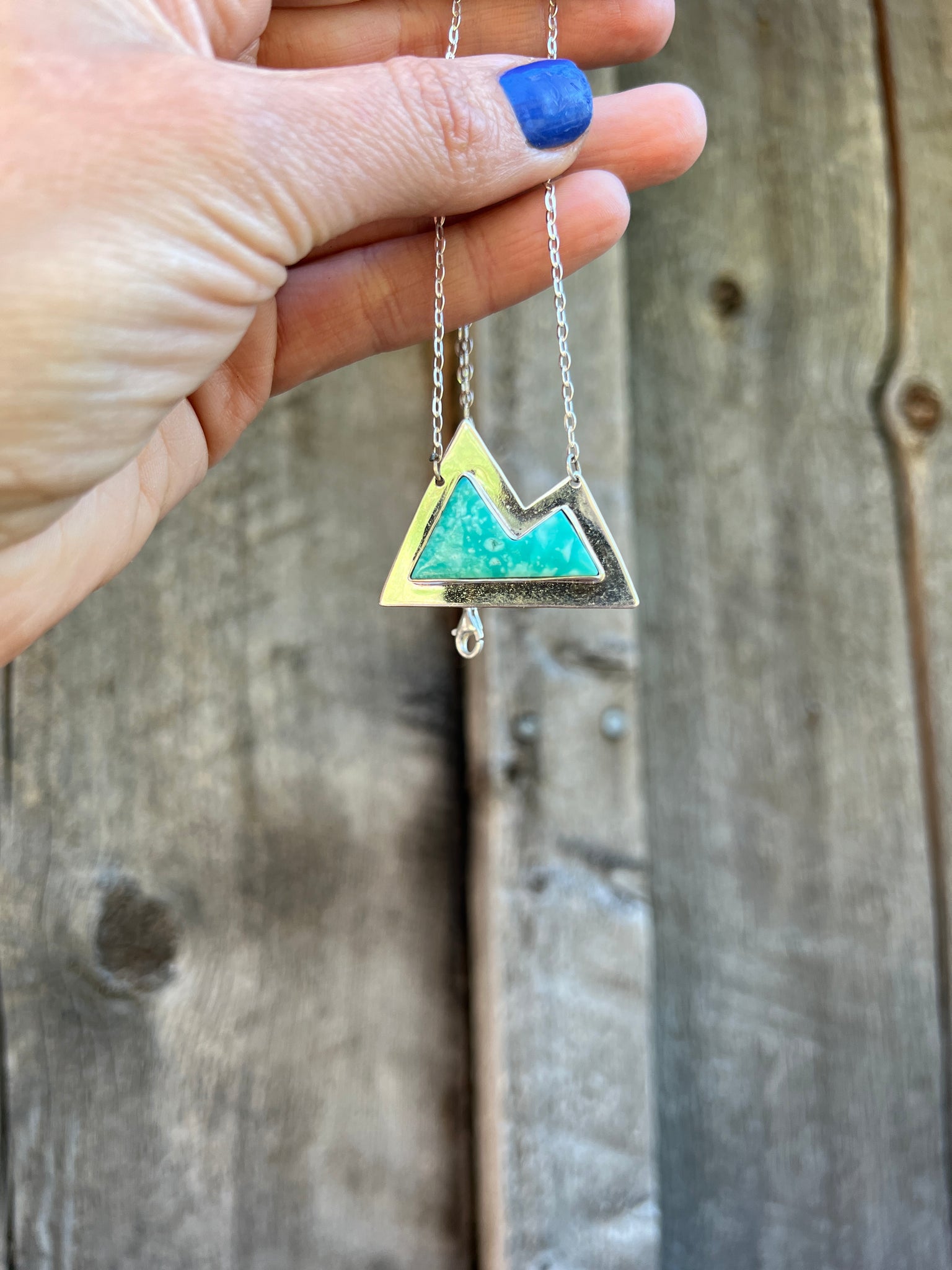 Mountain Necklace with Turquoise and Sterling Silver #163