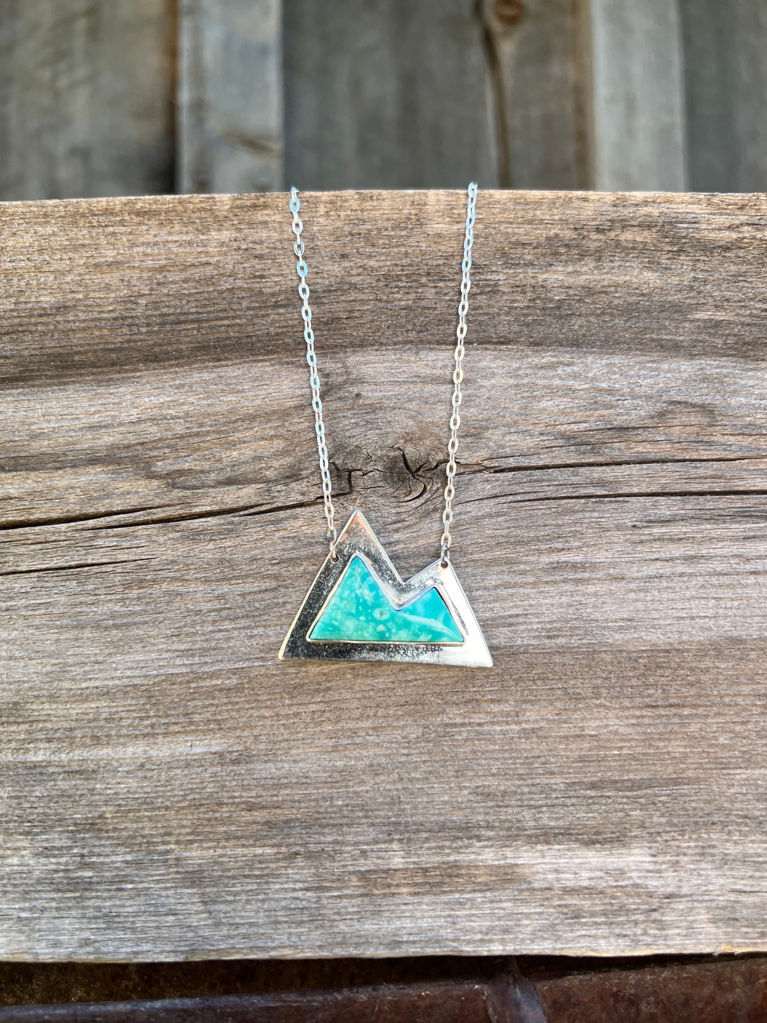 Mountain Necklace with Turquoise and Sterling Silver #163